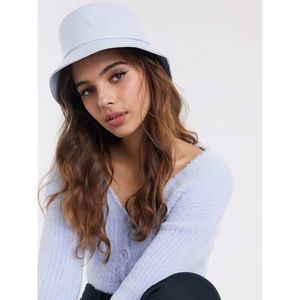 ASOS vinyl baby blue bucket hat